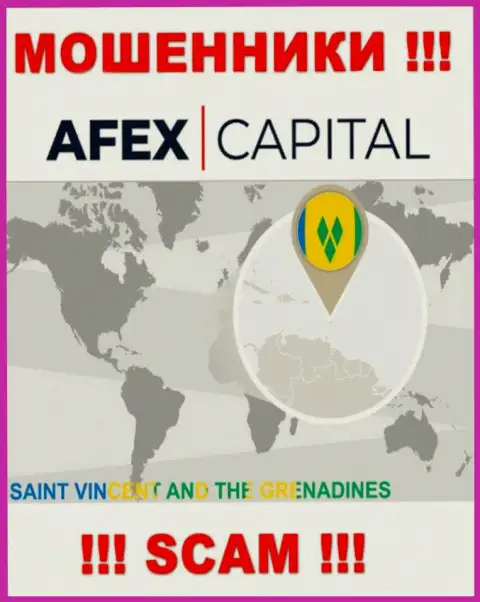 Afex Capital специально скрываются в офшоре на территории Saint Vincent and the Grenadines, шулера