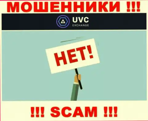 На портале мошенников UVCExchange не имеется ни слова о регуляторе конторы