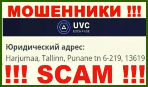 UVCExchange - это неправомерно действующая компания, которая прячется в оффшоре по адресу - Harjumaa, Tallinn, Punane tn 6-219, 13619