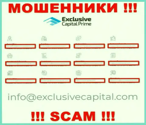 На е-майл, предоставленный на сайте ворюг Exclusive Capital, писать не рекомендуем - это ЖУЛИКИ !!!