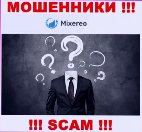 Информации о лицах, руководящих Mixereo во всемирной сети отыскать не удалось