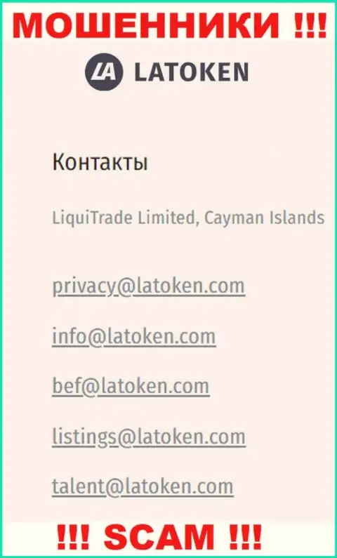 Электронная почта обманщиков Latoken, которая найдена на их сайте, не стоит общаться, все равно ограбят