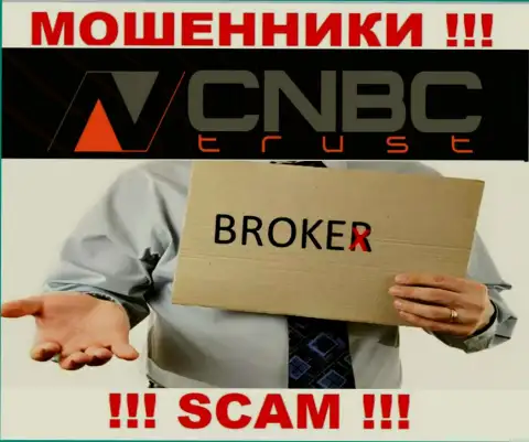 Весьма рискованно сотрудничать с CNBC-Trust Com их деятельность в области Брокер - противоправна
