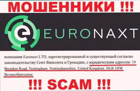 Юридический адрес компании EuroNax на ее сайте ненастоящий - это СТОПУДОВО МОШЕННИКИ !!!