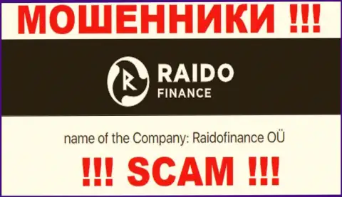 Сомнительная организация RaidoFinance принадлежит такой же противозаконно действующей организации Raidofinance OÜ