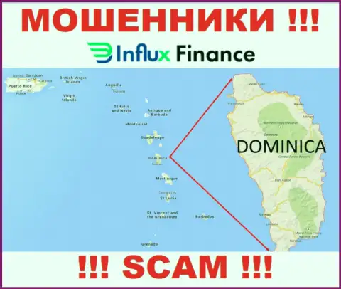 Организация InFluxFinance - это интернет мошенники, находятся на территории Commonwealth of Dominica, а это офшор