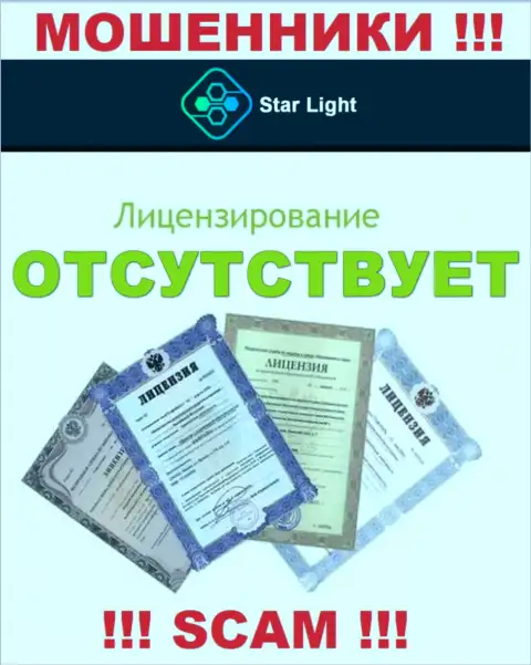 У компании StarLight 24 нет разрешения на осуществление деятельности в виде лицензии - это АФЕРИСТЫ