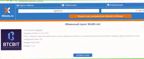 Материал об онлайн обменке BTCBIT Sp. z.o.o на сайте хрейтес ру