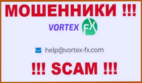 На веб-ресурсе Vortex-FX Com, в контактных сведениях, расположен адрес электронного ящика указанных internet-мошенников, не стоит писать, облапошат