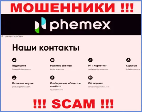 Не советуем связываться с мошенниками Пхемекс через их e-mail, указанный у них на сайте - оставят без денег